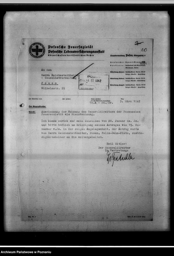 Obraz 14 z jednostki "Aufsicht über die Posensche Feuersozietät."