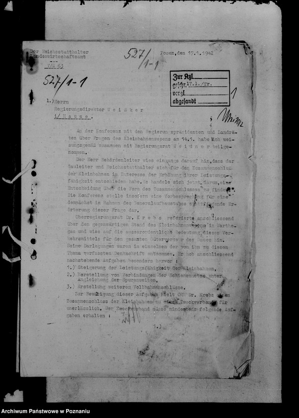 Obraz 5 z jednostki "Protokół konferencji oraz korespondencja władz w sprawach kolei powiatowych"