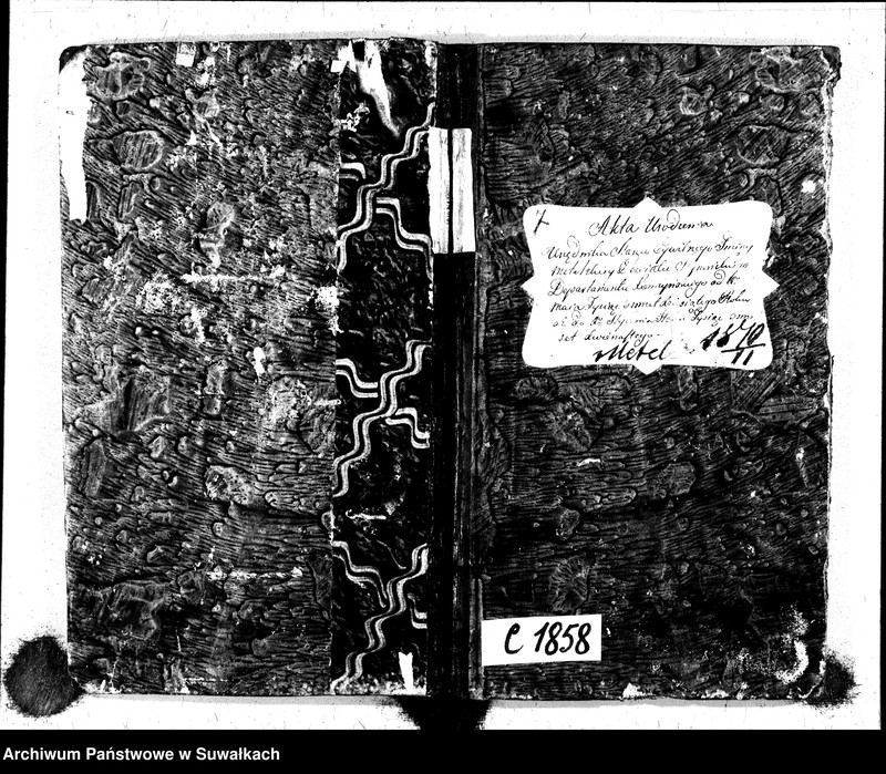 image.from.unit.number "Akta Urodzenia Urzędnika Stanu Cywilnego Gminy Metelskiey Powiatu Seyneńskiego Departamentu Łomżyńskiego od 1-go Maia Tysiąc osiemnastego dziesiątego Roku aż do 1-go Stycznia Roku Tysiąc osimset dwunastego"