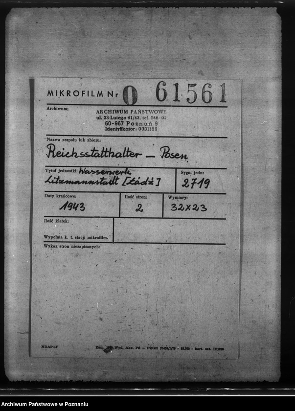 Obraz 2 z jednostki "Wasserwerk Litzmannstadt (Łódź)"