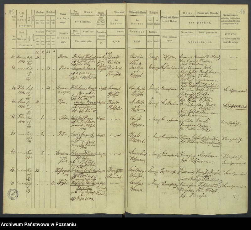 Obraz 11 z jednostki "[Akta urodzeń i chrztów, zapowiedzi i ślubów, zgonów i pogrzebów]"