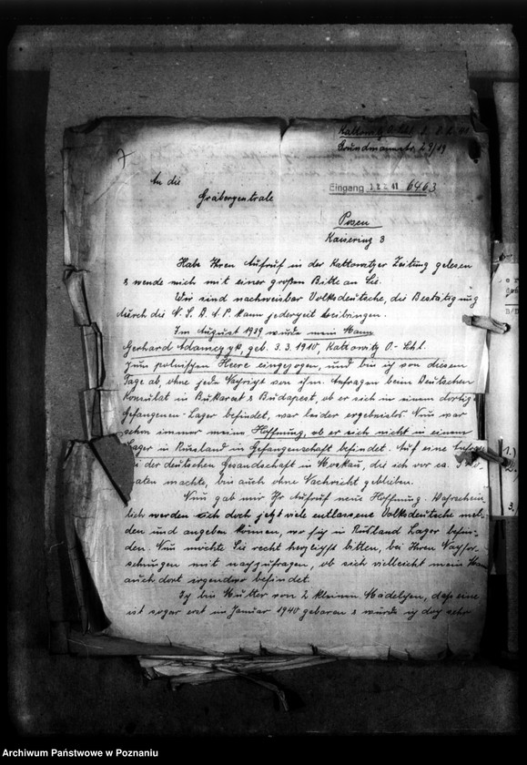 Obraz 11 z jednostki "Korespondencja w sprawie miejscowych Niemców, którzy zginęli w 1939 roku A - K"