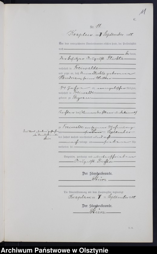 image.from.unit.number "Sterbe-Neben-Register Nr-1-21"