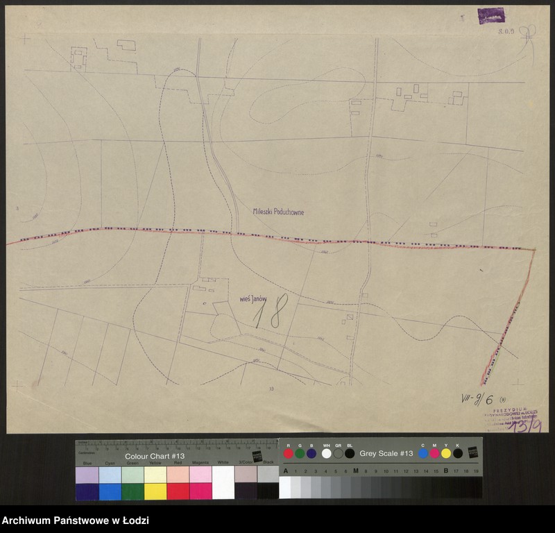 Obraz 1 z jednostki "Plan m. Łodzi 1:2000 z oznaczeniem podziału miasta na Obwody Komitetów Blokowych. Sekcja SO 9"
