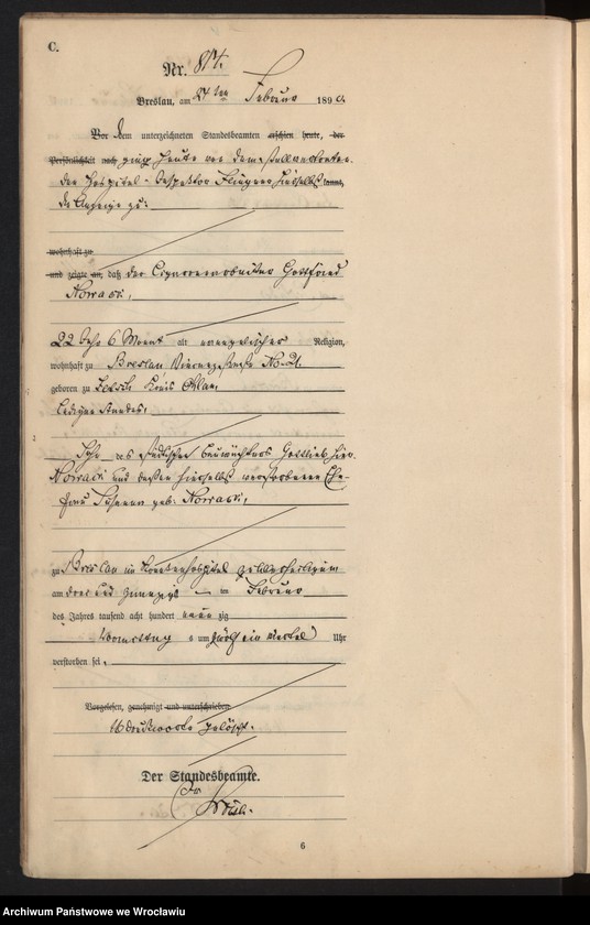 image.from.unit.number "Sterbe-Haupt-Register Breslau I 1890 Band 3"