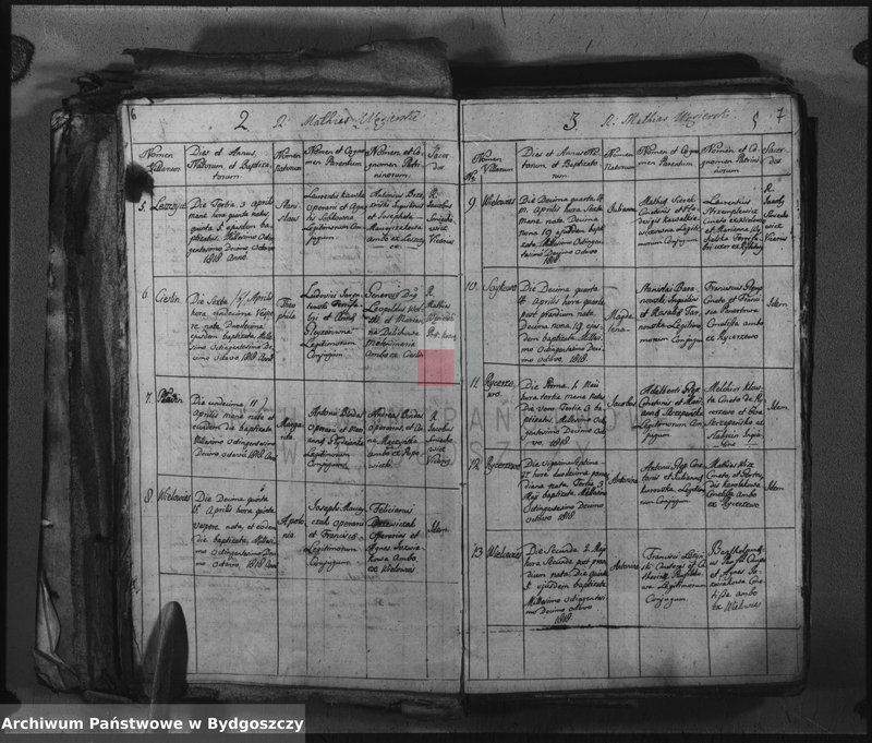 image.from.unit.number "Duplicate der Kirchen Bücher von Kościelec"