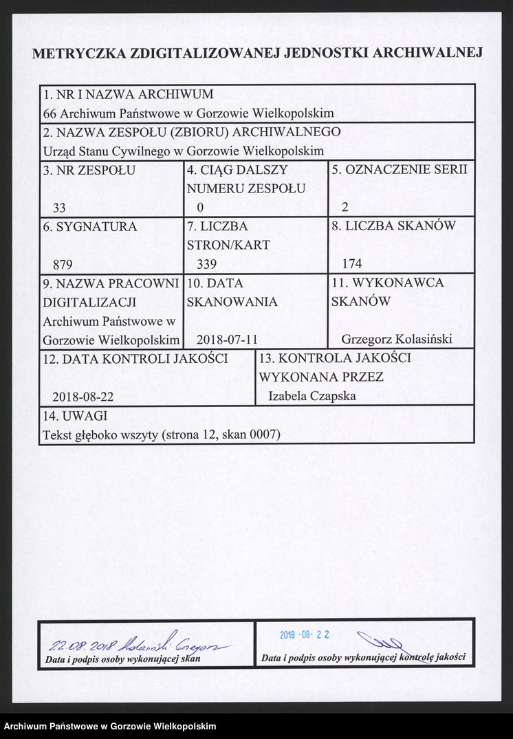 Obraz 1 z jednostki "Geburts Register, t. 1 nr 397-740"