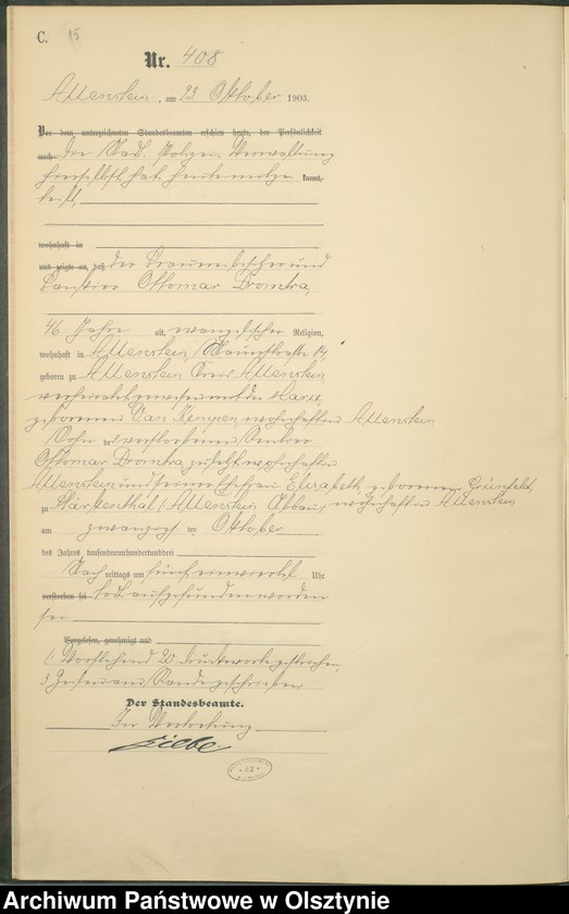 image.from.unit.number "Sterbe-Haupt-Register Tom II,Nr 396 - 488"