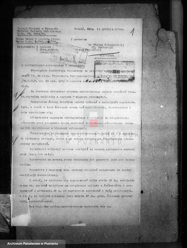 Obraz 5 z jednostki "Zatwierdzenie zakładu przemysłowego /wytwórni galanterii celuloidowej/ Mańkowskiej Reginy w Poznaniu"