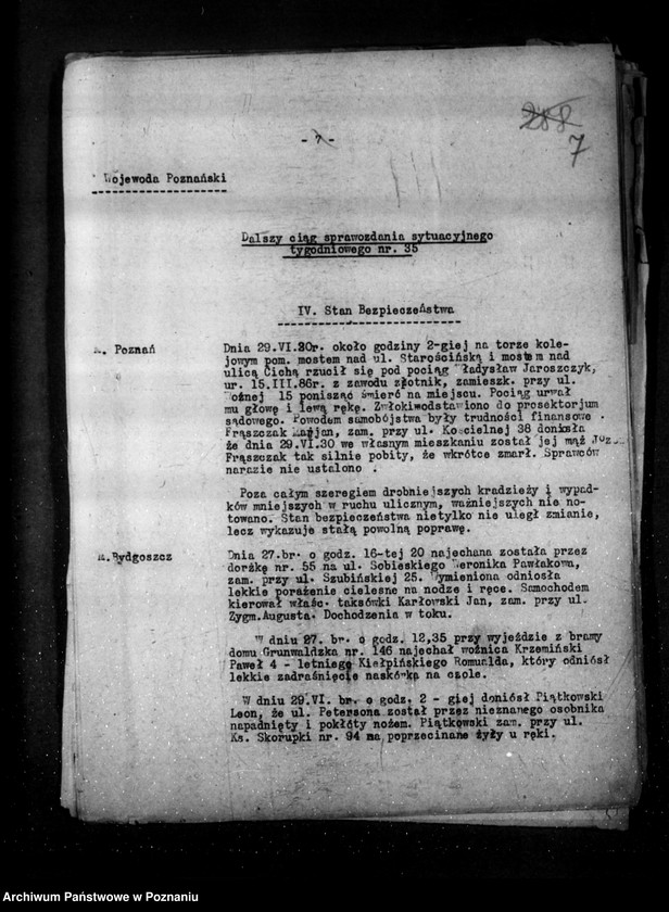 Obraz 11 z jednostki "Sprawozdania sytuacyjne tygodniowe za czas od 28 czerwca do 1 sierpnia 1930 r /nr 35-39/"