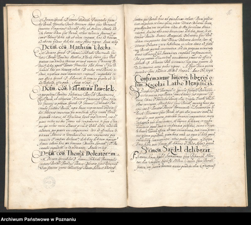 Obraz 20 z jednostki "Acta coram spectabili consulatu Posnaniensi."