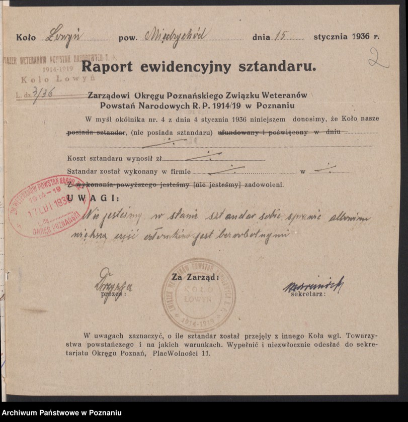 Obraz 4 z jednostki "Łowyń, powiat Międzychód - akta koła."