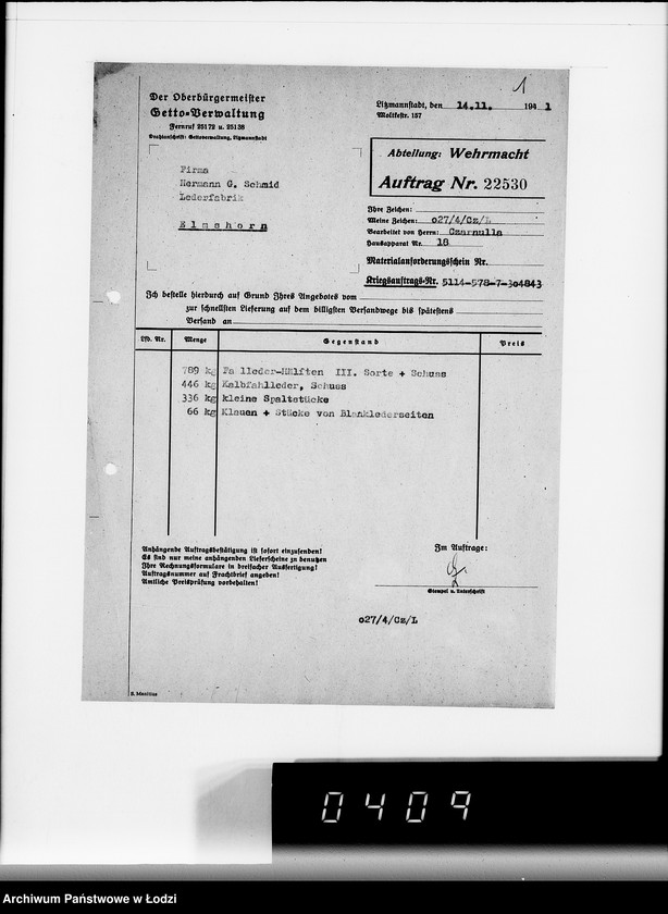 Obraz 5 z jednostki "Aufträge 22520-23089. Wehrmacht"