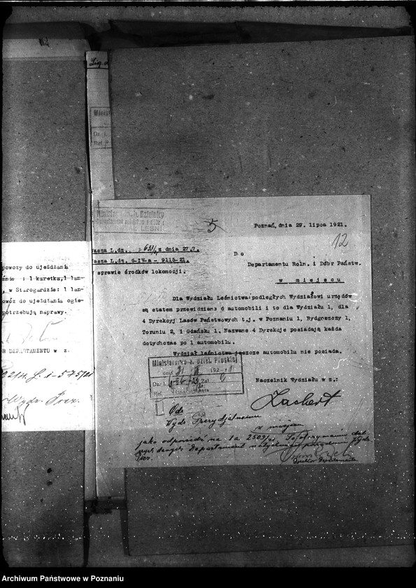 Obraz 16 z jednostki "Sprawy gospodarcze-ogólne Środki lokomocji departamentu i podległych mu urzędów"