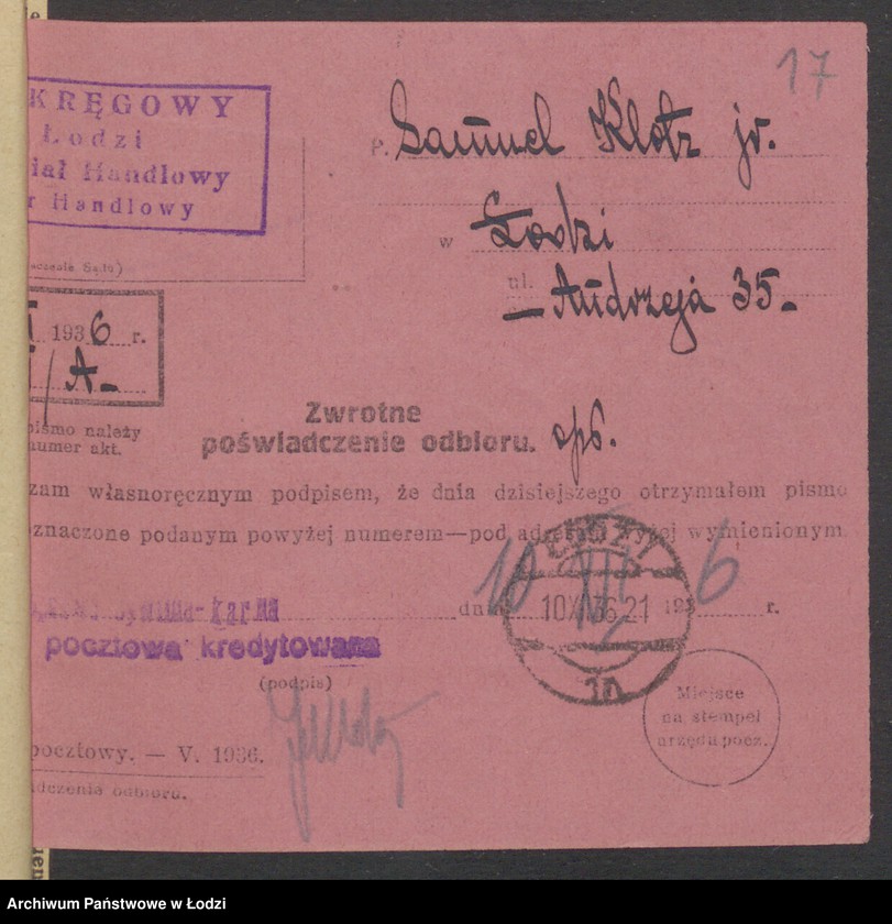 Obraz 19 z jednostki "Samuel Klotz- skład towarów manufakturowych"