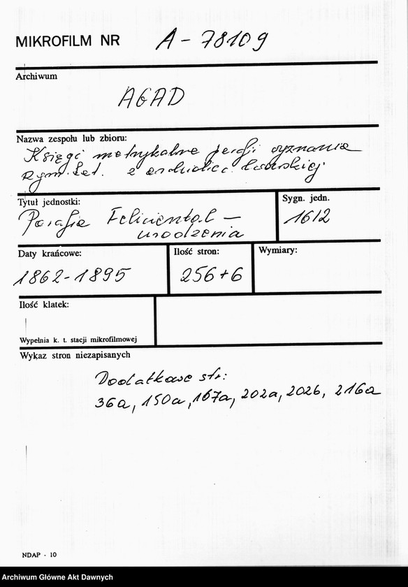 image.from.unit.number "Parafia: Feliciental. Dekanat: Stryj. Księga metrykalna urodzeń dla całej parafii. Tom II."