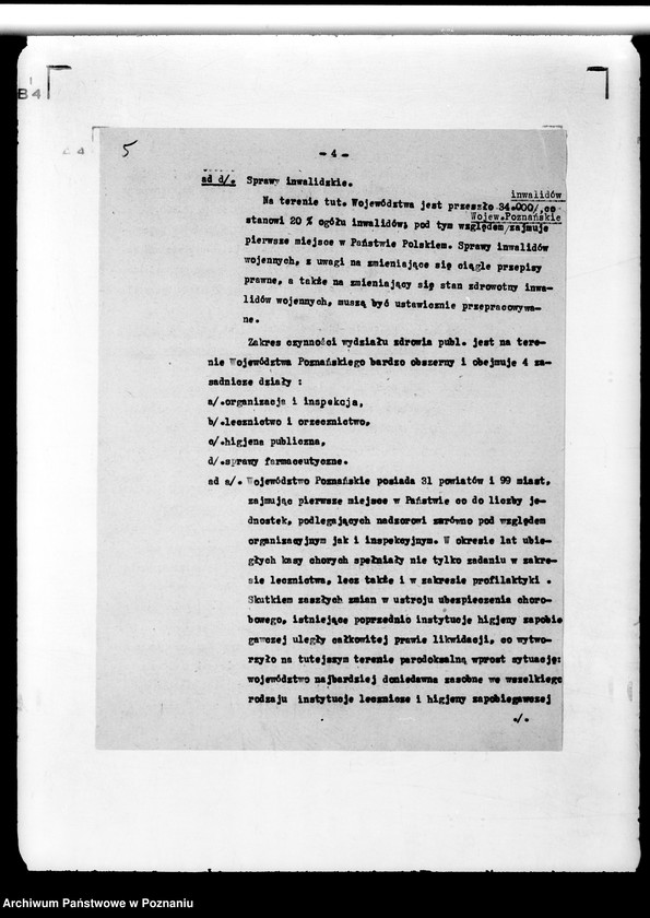 Obraz 8 z jednostki "Sprawy ogólne dotyczące organizacji Urzędu Wojewódzkiego, powiatowych władz administracji ogólnej i innych władz podległych"