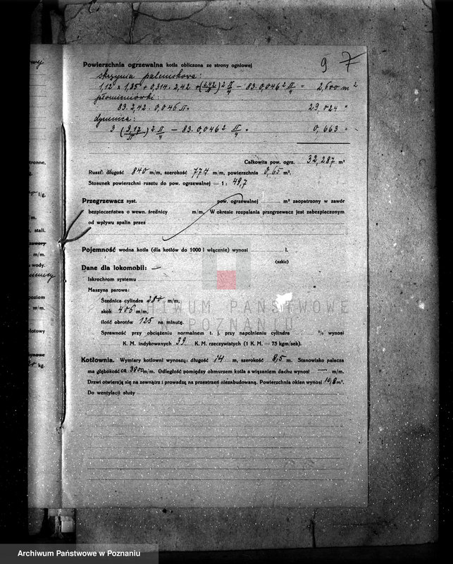 Obraz 13 z jednostki "/Zatwierdzenie projektu budowy i urządzenia spichlerza przy młynie parowym, F-my W. Hasiński w Gostyniu/"