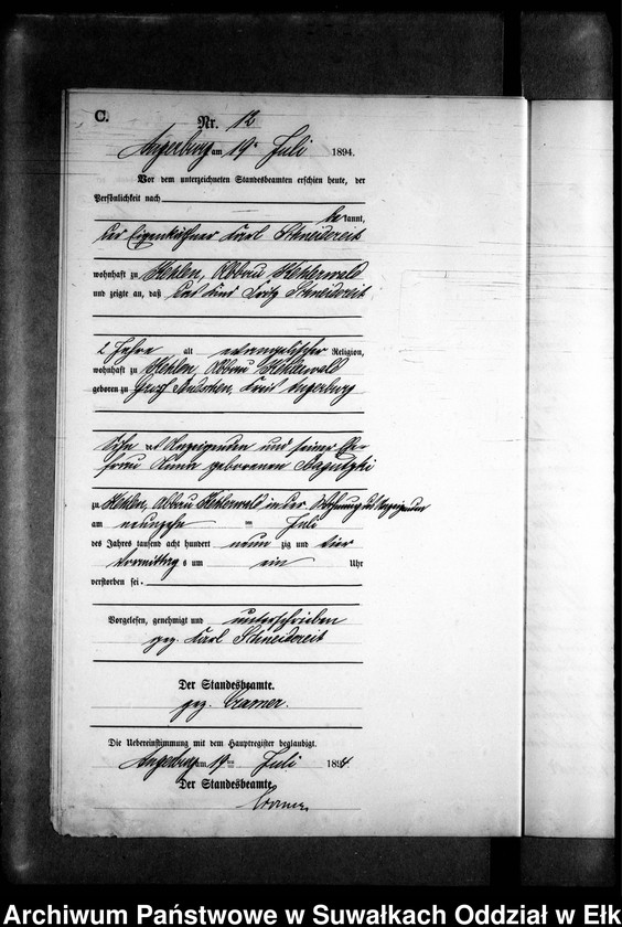 image.from.unit.number "Sterbe-Neben-Register des Preussischen Standes-Amtes Kehlen Kreis Angerburg"