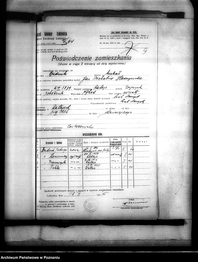 Obraz 13 z jednostki "Majątek Łobżenice powiatu wyrzyskiego odprawy z art. 44 ustawy o wykonaniu reformy rolnej"