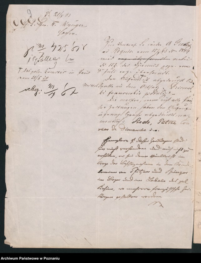 Obraz 12 z jednostki "A. betr. Alexander von Guttry, Gutsbesitzer auch Johann Kurzyna in Paris"