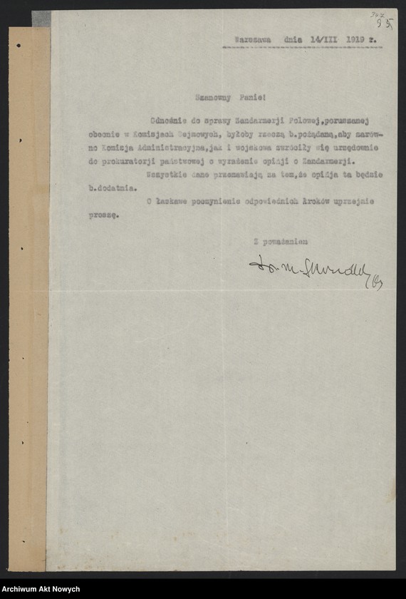 image.from.unit.number "Materiały dotyczące organizacji służby bezpieczeństwa (głównie Biura Wywiadowczego i żandarmerii) oraz memoriały i uwagi brytyjskiej misji policyjnej w sprawie reorganizacji polskiej"