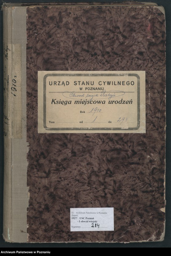 Obraz 2 z jednostki "Księga miejscowa urodzeń [Rejestr główny urodzeń]"