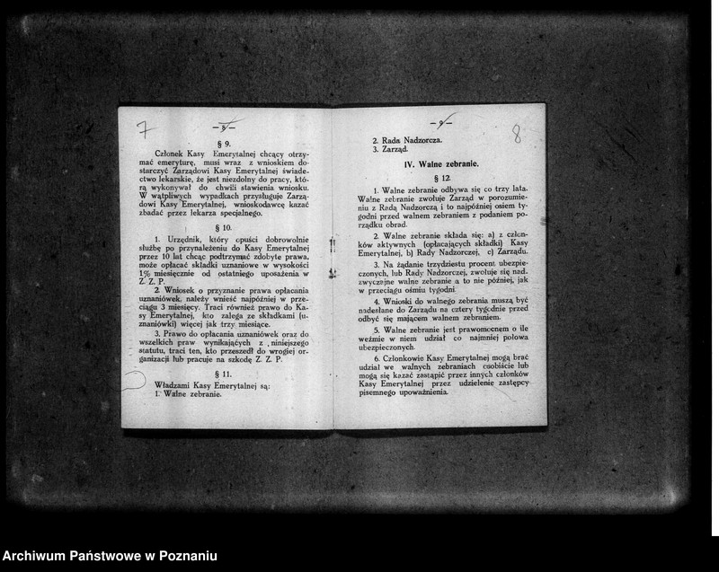 Obraz 9 z jednostki "Obliczone emerytury wypłacone z Kasy Emerytalnej "Wzajemnej Pomocy" urzędników Zjednoczenia Zawodowego Polskiego"