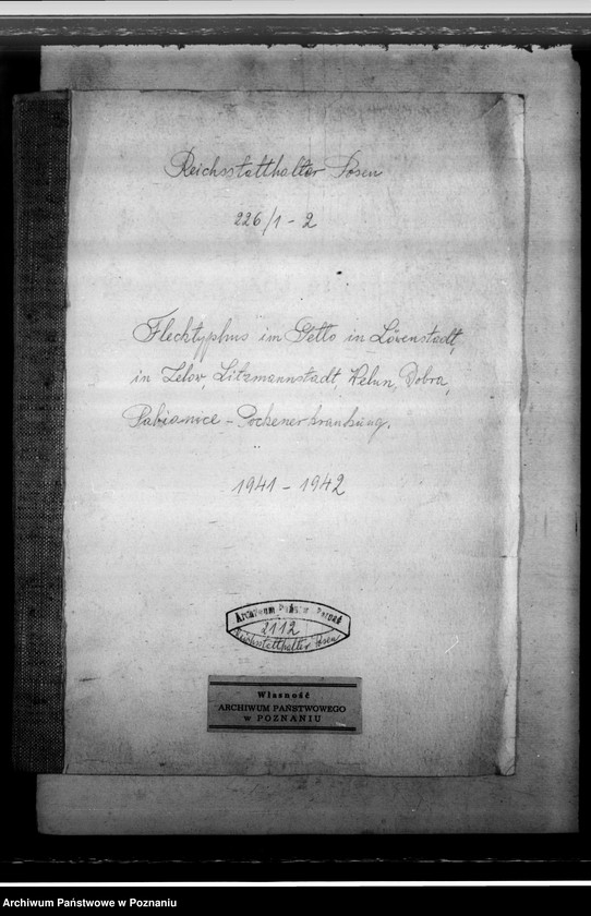 Obraz 4 z jednostki "Flecktyphus im Getto in Löwenstadt, in Zelow, Litzmannstadt (Łódź), Welun, Dobra, Pabianice. Pockenerkrankung"