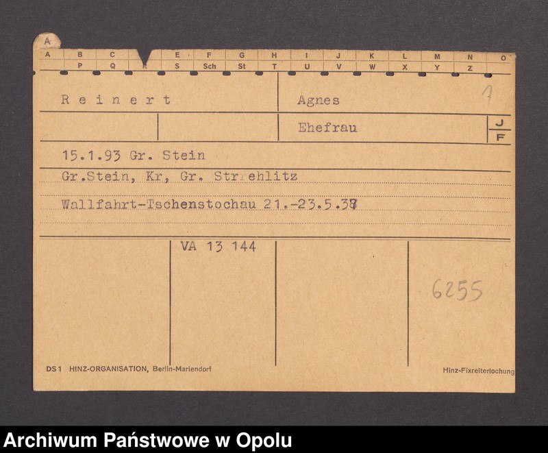 Obraz 3 z jednostki "[Reinert Agnes, ur. 15.1.1893 Gross Stein]"