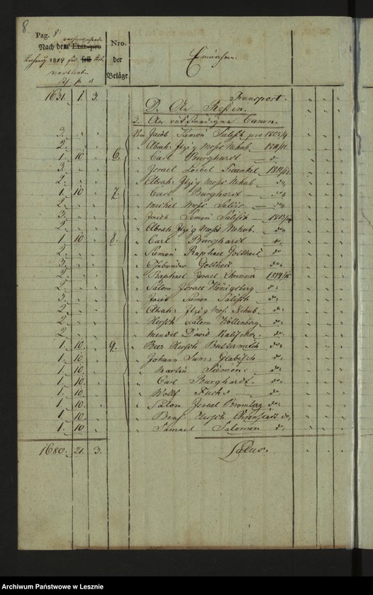 Obraz 10 z jednostki "[Kämmereikassenrechnung über Einnahme und Ausgabe bei der Kämmereikasse der Mediatstadt Lissa]"