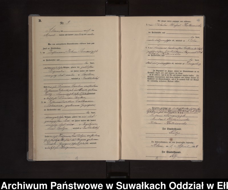 image.from.unit.number "Heiraths-Neben-Register des Königlichen Preussischen Standes-Amtes Orlen Kreis Loetzen"