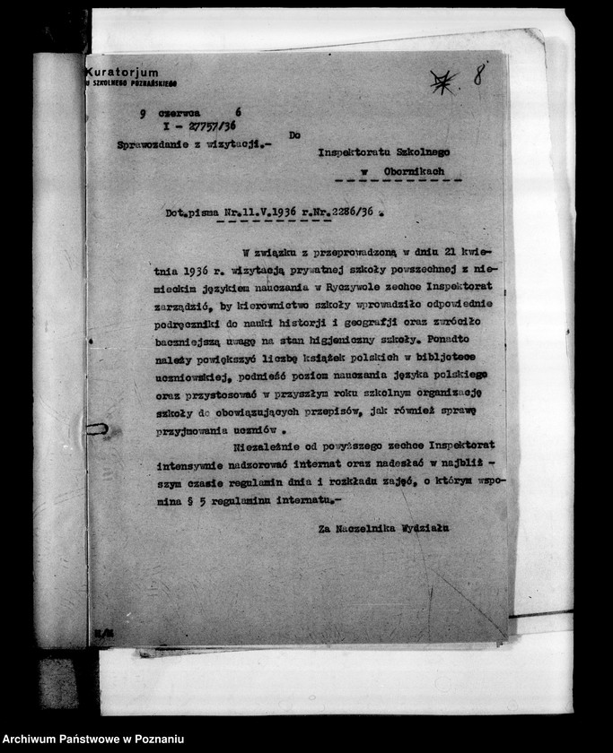 Obraz 11 z jednostki "Prywatna Szkoła Powszechna z niemieckim językiem nauczania Ryczywół powiat Oborniki"