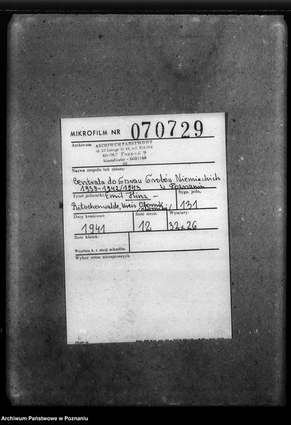 Obraz 2 z jednostki "Emil Hanz - Ritschenwalde, Kreis Obornik (Oborniki)"