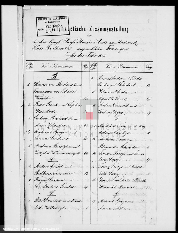 image.from.unit.number "Księga małżeństw za rok 1876 [nr 1 - 67]"