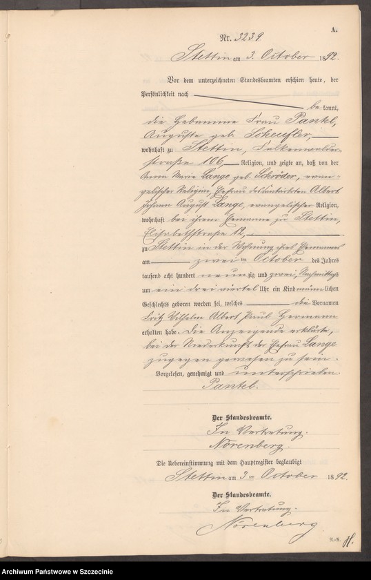 Obraz 18 z jednostki "Geburts-Register (Neben-Register) Band VIII"