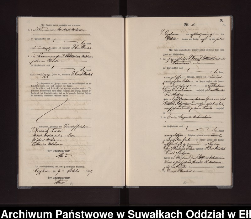 image.from.unit.number "Heiraths-Neben-Register des Preussischen Standes-Amtes Gross Stürlack Kreis Loetzen"