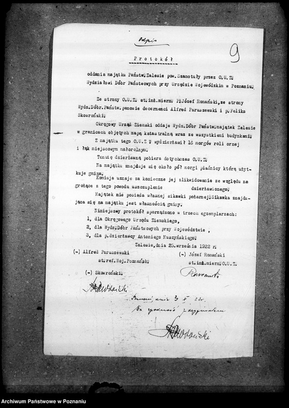 Obraz 13 z jednostki "Sprawy Domen majątki przekazane min. Rolnictwa i Dób Państw. przez Okręgowy Urząd Ziemski"