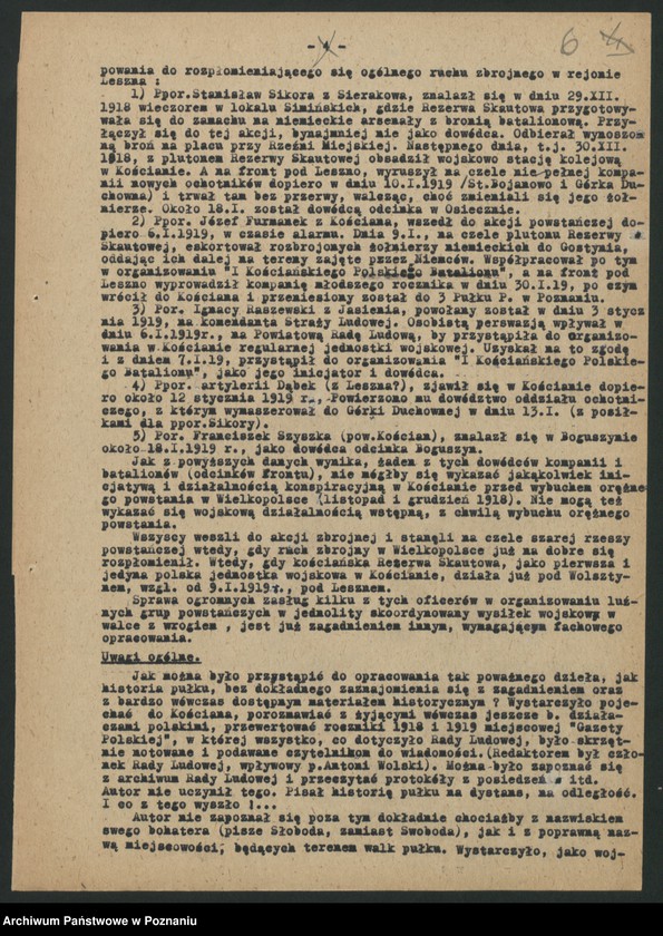 Obraz 19 z jednostki "Ogólne uwagi i spostrzeżenia dotyczące powstania wielkopolskiego."