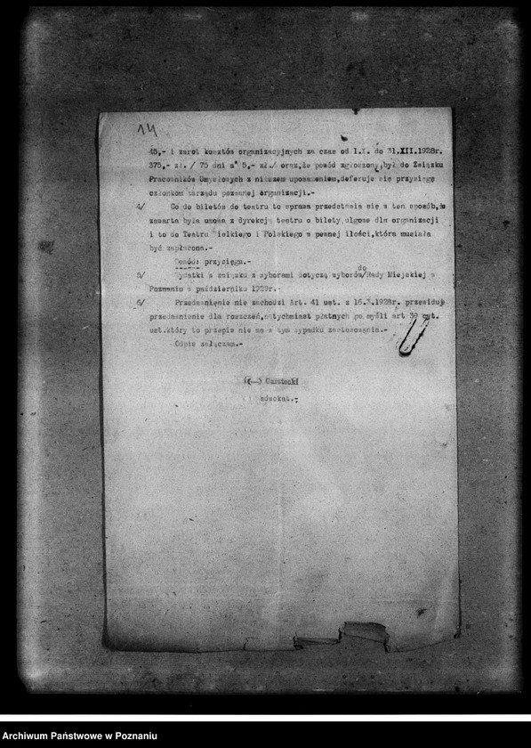 Obraz 18 z jednostki "Sprawa sporna - Zjednoczenie Zawodowe Polskie c/a Bączkowski- akta procesowe"