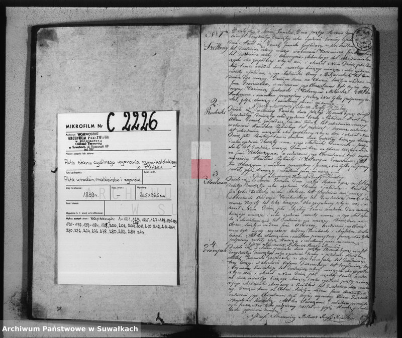 Obraz 3 z jednostki "Duplikat urodzonych, zaślubionych i umarłych w parafij puńskiej na rok 1839"