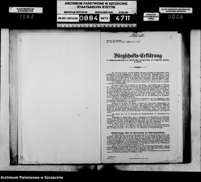 image.from.unit.number "Besitzfestigung des Grundstücks des Landwirts Erwin Müller in Kleschinz Kreis Stolp"