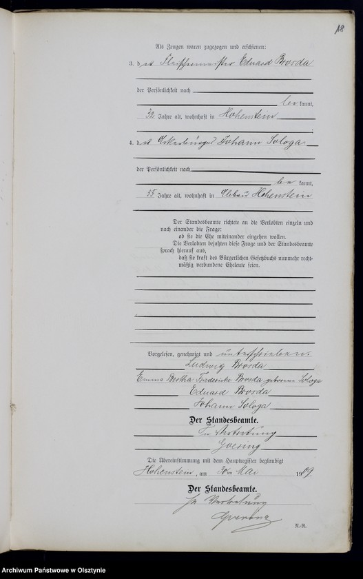 image.from.unit.number "Heirats-Neben-Register Nr 1 - 19"