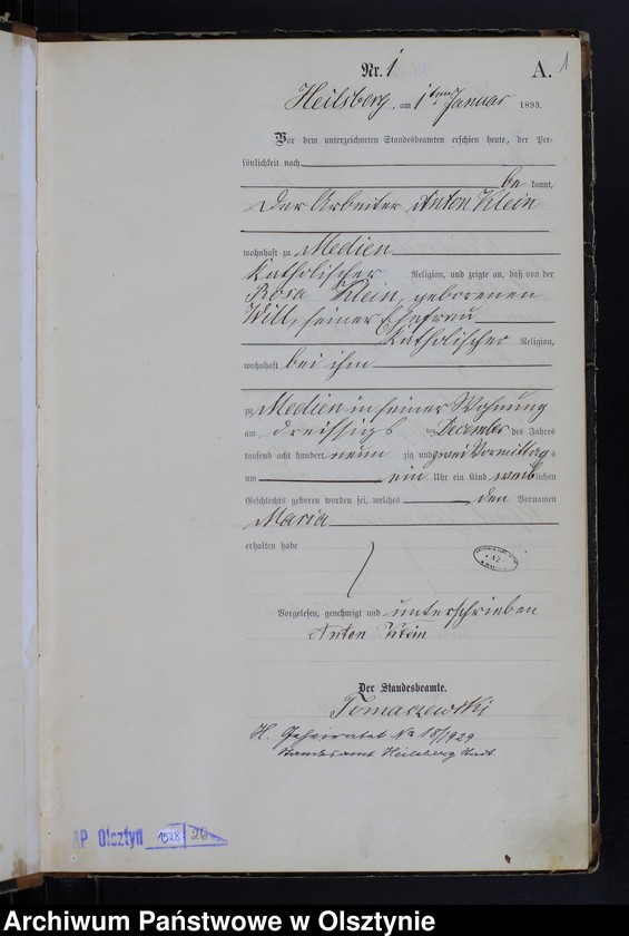 image.from.unit.number "Geburts-Haupt-Register Nr 1 - 150"