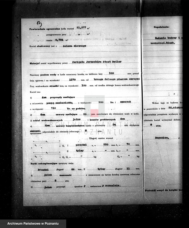 Obraz 20 z jednostki "Tartak w Bogusławiu pow. jarociński własność Fr. Garsztka nr woj. 3502 nr fabr. 66056"