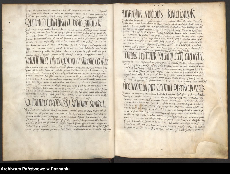 Obraz 13 z jednostki "Liber obligacionum decretorum, quietationum contractuum bona immobilia, summas pecuniaris ac res ad diuturnitatem pertinentes continens coram spectabili consulatu Posnaniensi ...signo A."