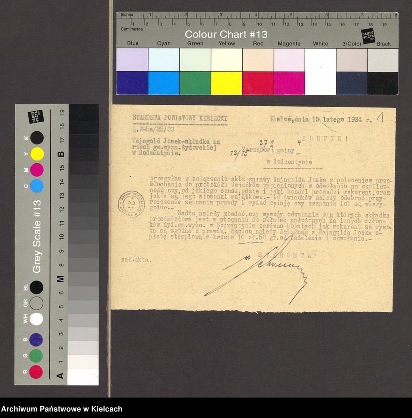 Obraz 3 z jednostki "[Odwołanie od wymiaru składki na rzecz gminy wyznaniowej żydowskiej w Bodzentynie]"