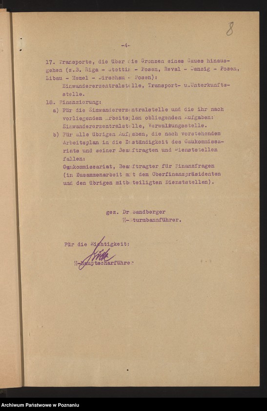 Obraz 11 z jednostki "[Zarządzenia i okólniki Einwandererzentralstelle Nord - Ost in Posen [Poznań]"