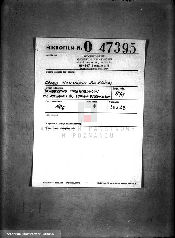 Obraz 2 z jednostki "/Towarzystwo Przemysłowców pod wezwaniem św. Floriana w Poznaniu /"