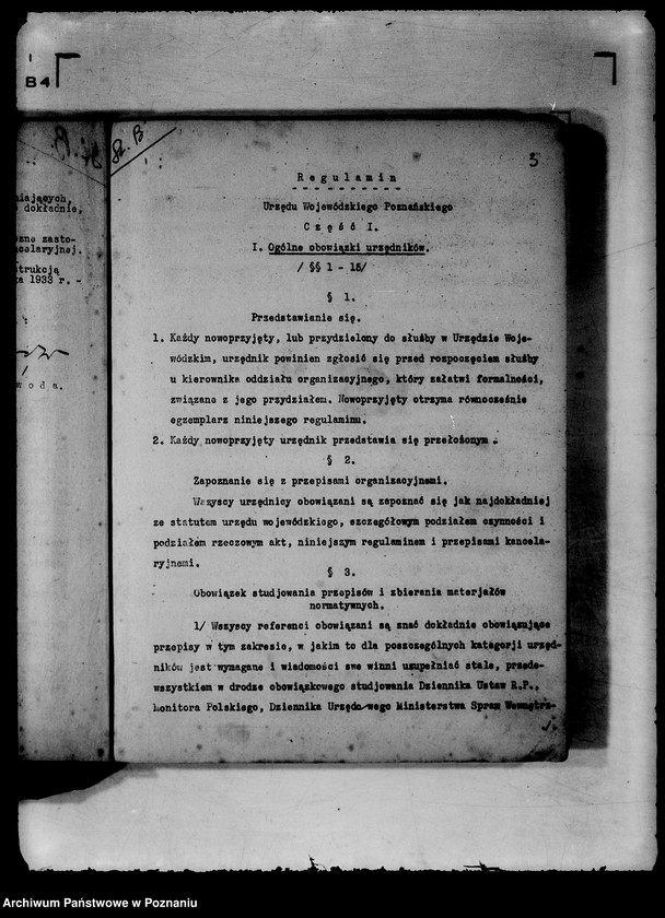 Obraz 6 z jednostki "Regulamin i instrukcje kancelaryjne Urzędu Wojewódzkiego Poznańskiego z późniejszymi poprawkami"